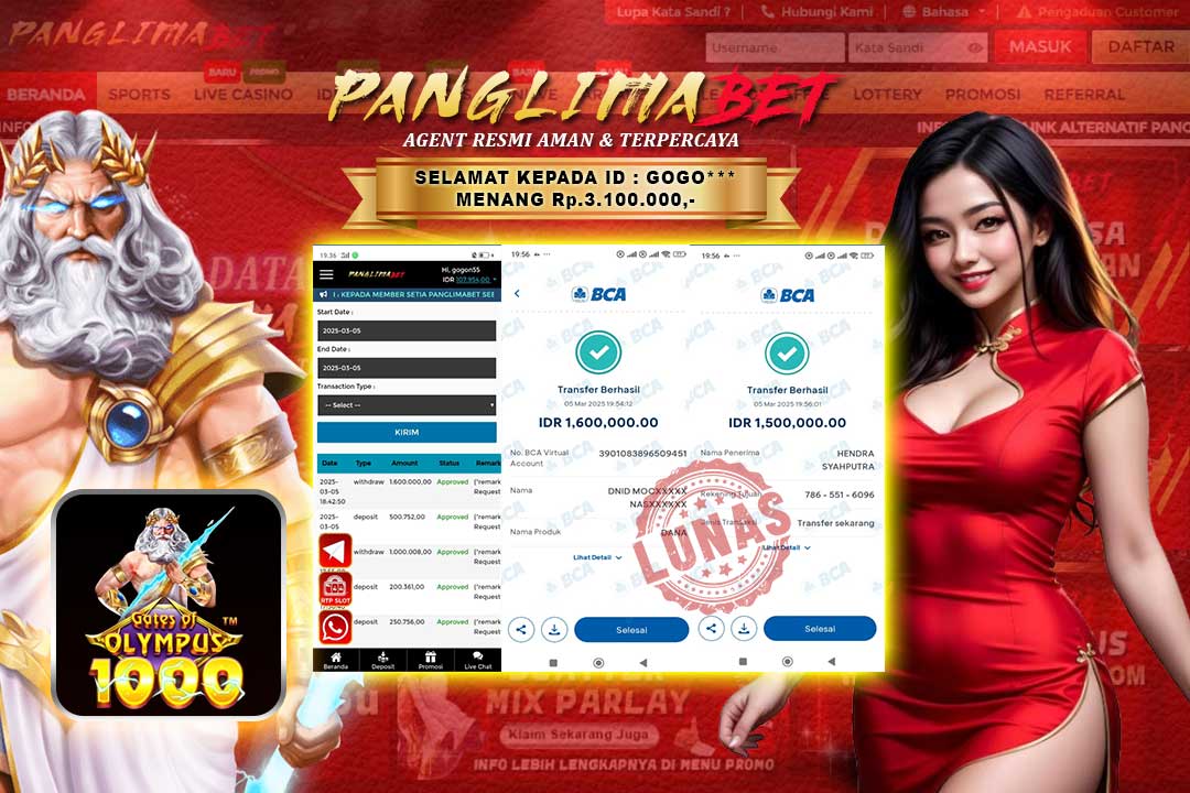 Panglimabet – Menang di Gate Of Olympus 1000 Pragmatic Play